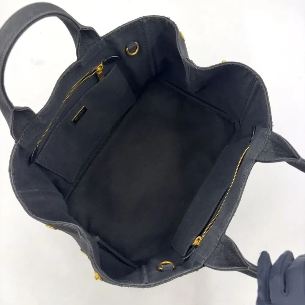 PRADA Kanapa Canvas Tote Bag Black